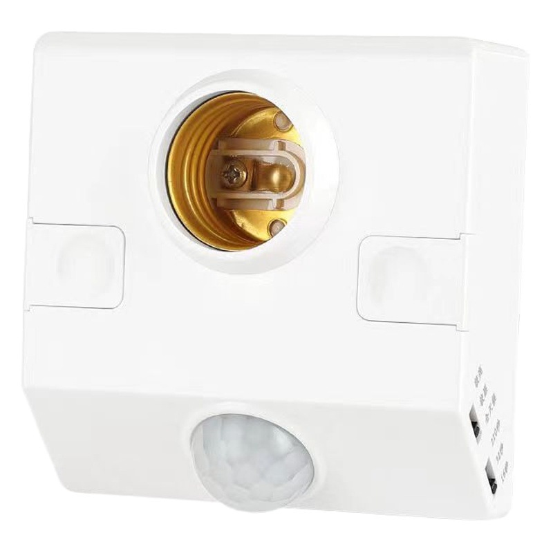 Soporte de lámpara de inducción de cuerpo humano sonido infrarrojo y control de luz E27 soporte de lámpara corredor 86 tipo tornillo de retardo inteligente soporte de lámpara Plana de Montaje abierto