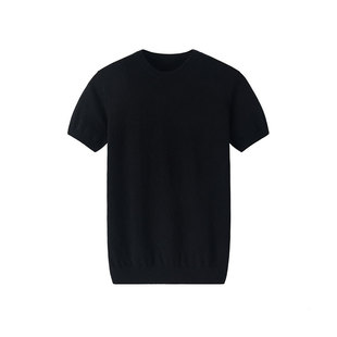 Spring and Autumn New Cashmere Pullover for Men, Half-Sleeve, 100% Cashmere, Simple and Versatile for Commuting, Knitted Half-Sleeve, Fashionable