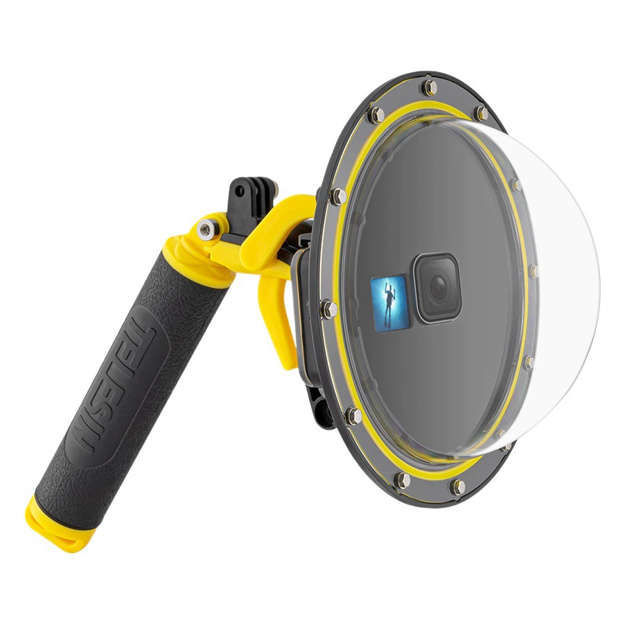 Маска для объектива TELESIN для GoPro13/12/11/9, маска для съемки на водной поверхности, полусферическая водонепроницаемая линза для съемки на воде.