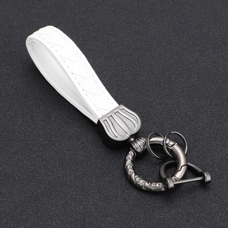 Productos transfronterizos Llavero de coche Corona Llavero de metal Material de aleación de zinc Cuerda de cuero duradera de alta gama Llavero