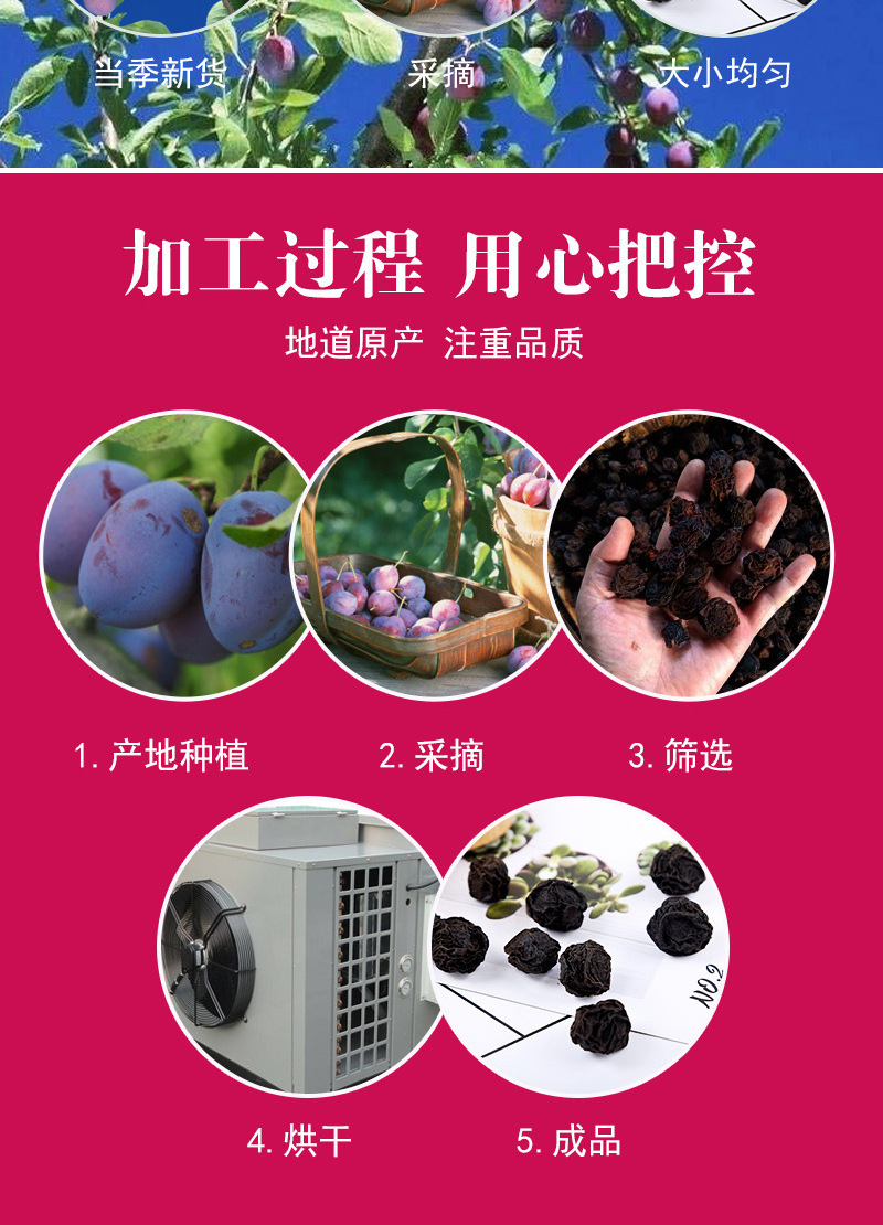 Wu Mei Dried Smoked Dark Plum (Prunus mume) — Sour Plum Drink Ingredient, 500g preparation