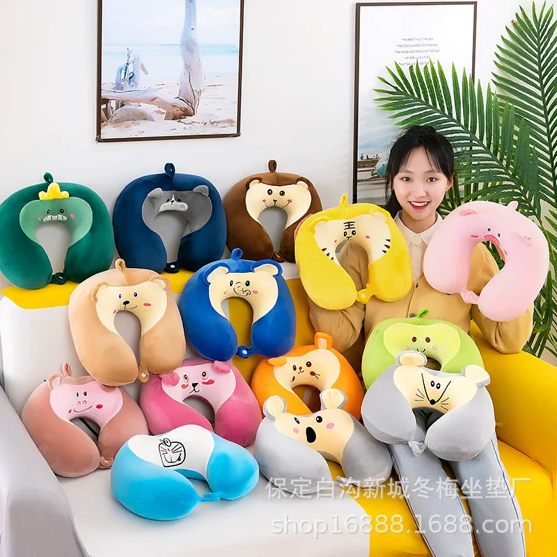 Cute cartoon handheld neck pillow for traveling