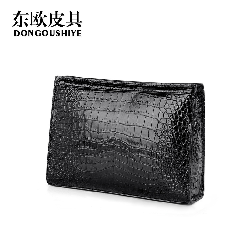 Cross-Border New Crocodile Belly Handbag Genuine Leather Men's Casual Versatile Clutch Bag Fashionable Crocodile Pattern Handbag