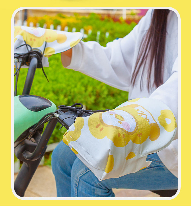 Electric Handle Cover Winter Battery Motorcycle Gloves fleece-lined Thickened Hand Cover Warm Windshield Waterproof Cold-proof