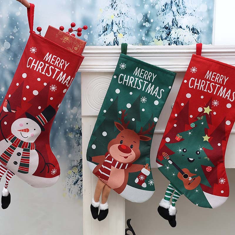 Calcetines de Navidad transfronterizos calcetines de regalo para niños colgantes de árbol de Navidad bolsas de caramelo decoración colgantes de decoración para el hogar de Navidad image 2