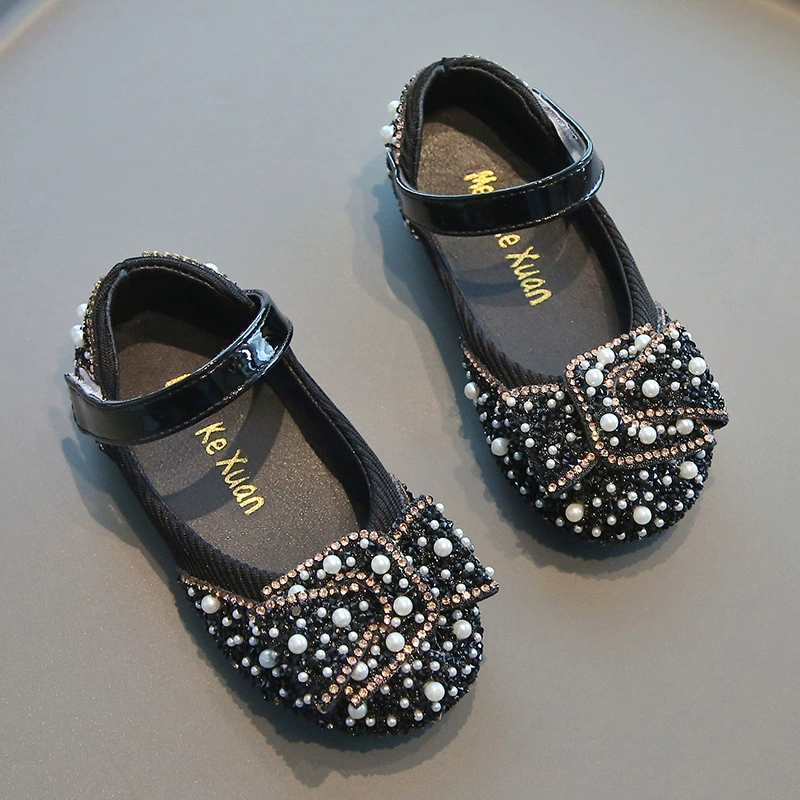Children's shoes for princess, footwear with bow