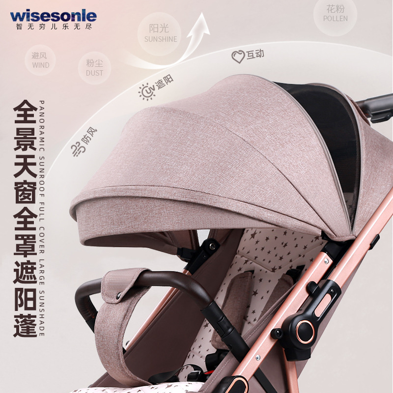 Cochecito con Vista Panorámica, Plegable en Dos Direcciones, Cochecito para Bebé, Cochecito Plegable para Niños, Cochecito de Bolsillo Portátil.