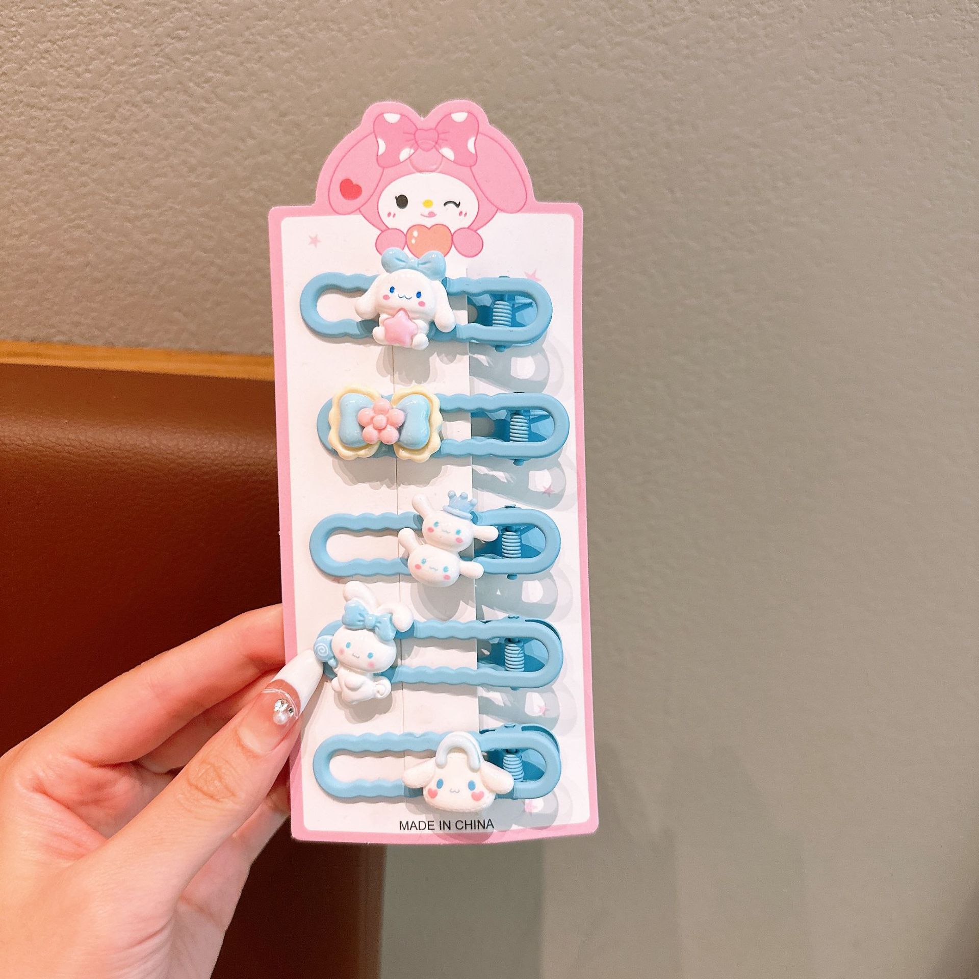 Hermosas galletas de pelo de dibujos animados Kulomi niñas galletas de pelo de niñas joyas para el pelo de bebés laterales pinzas de frangeo amor