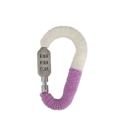Mountain Bike Password Lock Other Electric Vehicle Accessories - plush-helmet-lock-purple-and-white