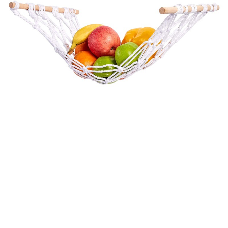 Transfronterizo cuerda de algodón hecha a mano tejida cesta colgante de verduras y frutas Estilo nórdico DIY fruta hamaca vegetal colgante bolsa de red de almacenamiento