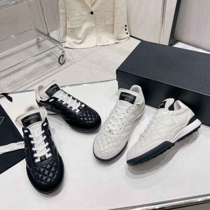 Miss Gaga super easy to wear rhombus flat casual tennis shoes calf leather sneakers 2023 Summer new single-layer shoes