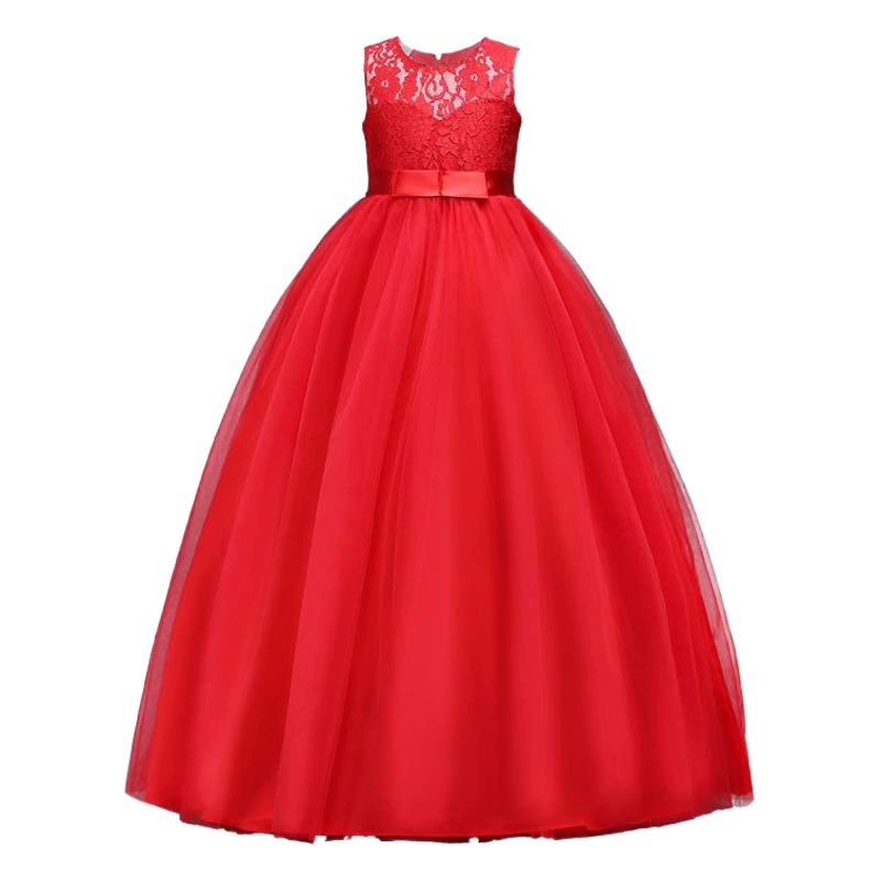 Новое детское платье Платье принцессы Большое детское кружевное свадебное платье Длинное платье-пачка Платье-жилет