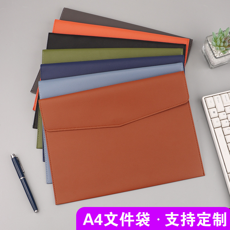 Bolsa de archivo de corteza transfronteriza A4 bolsa de archivos de oficina de negocios bolsa de archivos de almacenamiento de gran capacidad LOGO personalizado