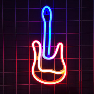 Cross-border LED violin neon lights modeling lights net red Christmas holiday wall decoration atmosphere lights layout