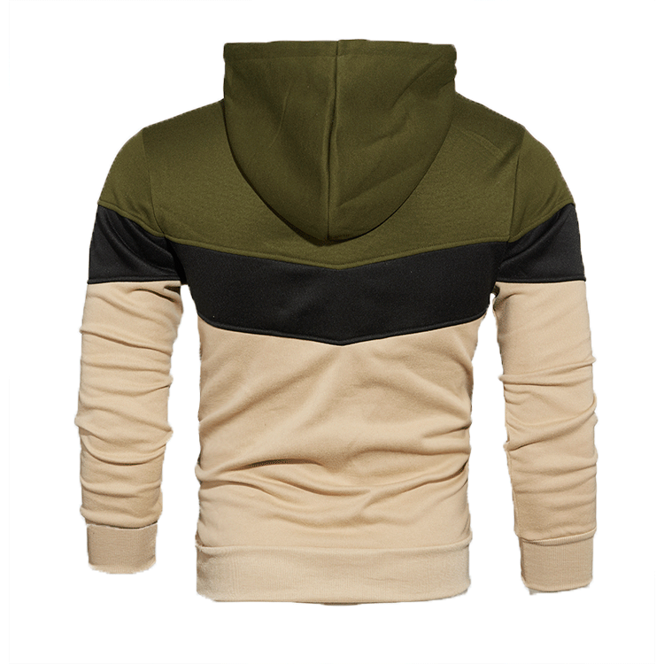Men's Clothing Autumn and winter blue street casual sports sweatshirt loose side seam pocket block color youth hoodie_senzul.com