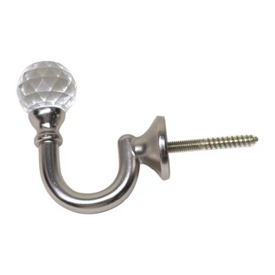 Cross-border curtain metal hook accessories European round head crystal curtain hook wall hook wall hook Crystal hook