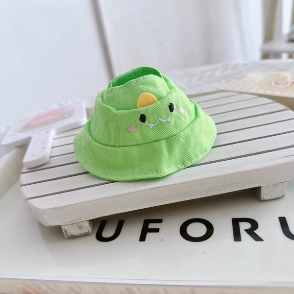 Embroidered fisherman hat green dinosaur