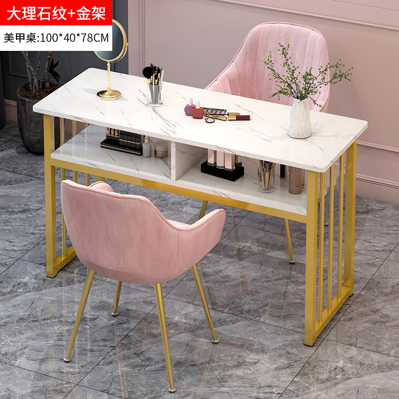 Neta de la moda rojo mesa de uñas y silla traje simple oferta especial Mesa de salón de uñas económico japonés individual mesa de uñas Doble