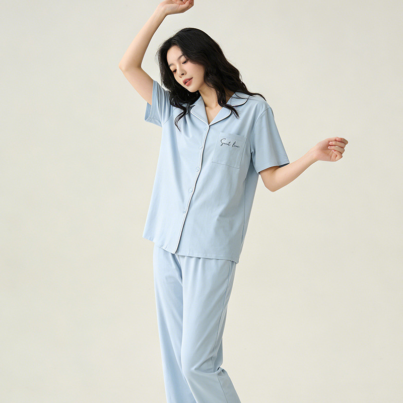 【多款开衫清仓】夏季新品女士套装睡衣 短袖长裤女家居服可外穿