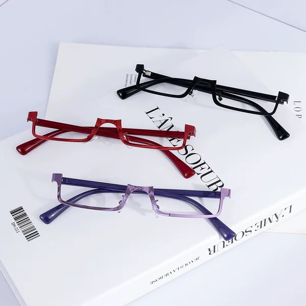 Lolita Cyberpunk Half-Rim Glasses Frame Props Subculture Y2K Accessories Cosplay Two-Dimensional Lolita