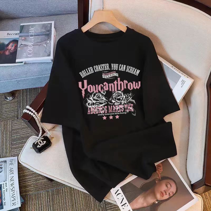 アメリカンレトロピュアコットン半袖Tシャツレディース2025年夏新作人気夏Tシャツルーズ|undefined