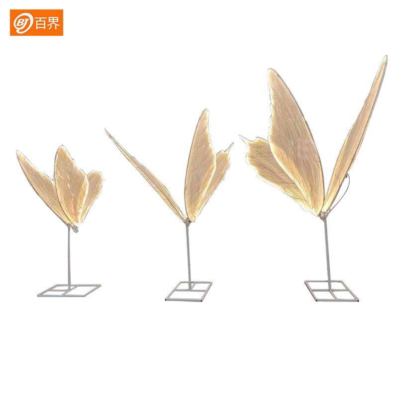 百界婚礼道具蝴蝶背景挂件吊顶装饰商场美陈橱窗两用发光道具挂饰