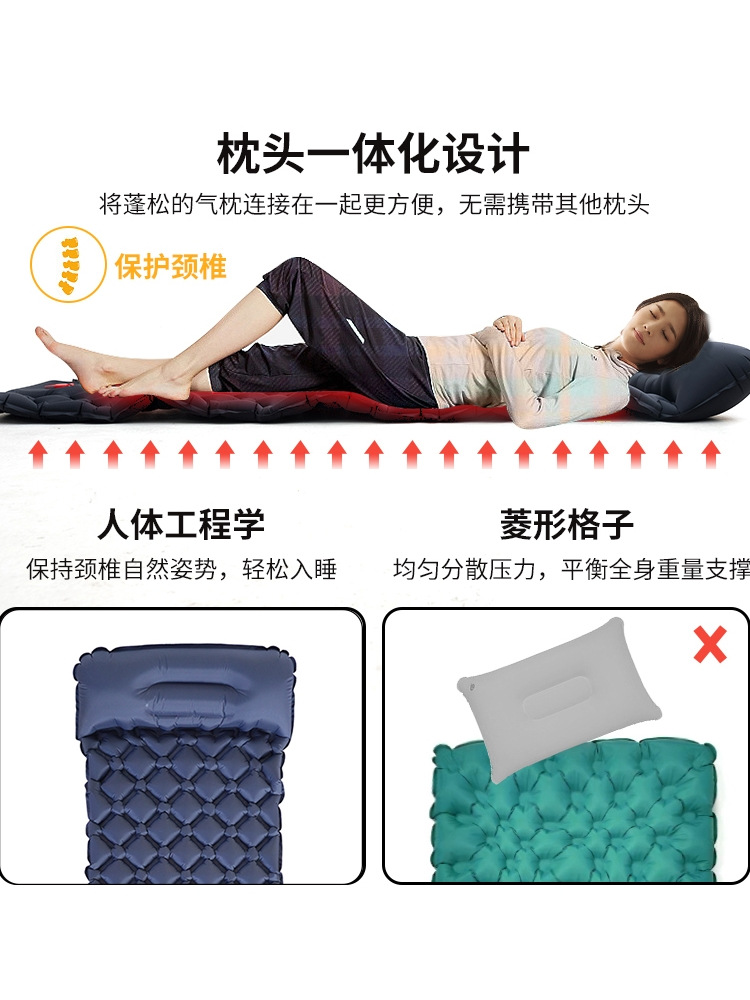 [代理] 屋外の空気充填マットレスキャンプテントの寝床マットTPU超軽量エアマット押圧式防湿マット