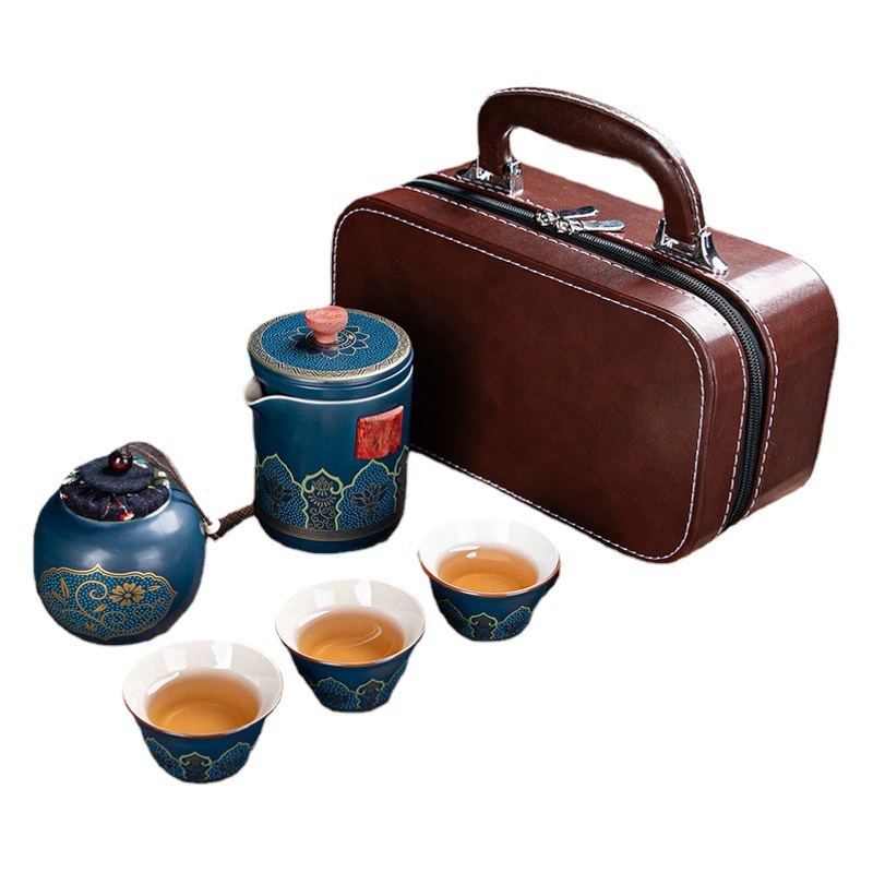 Портативная керамическая быстрая чашка один горшок три чашки дорожный Чайный сервиз костюм чайник чашка маленький набор подарок поколение