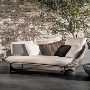 Outdoor Italian Minimalist Sofa Rainproof and Waterproof Villa Courtyard Garden Terrace Hotel Internet Celebrity B&B Leisure Furniture
