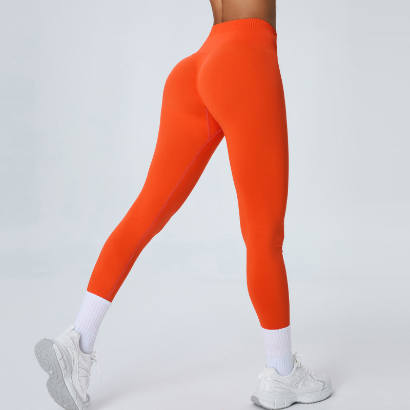 Pantalones de entrenamiento para correr al aire libre Pantalones de calzado de mujer sin costura Pantalones de calzado transpirables de cintura alta