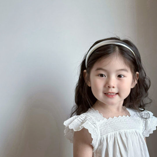 Simple temperament silver bright face children's headband baby hair band buckle