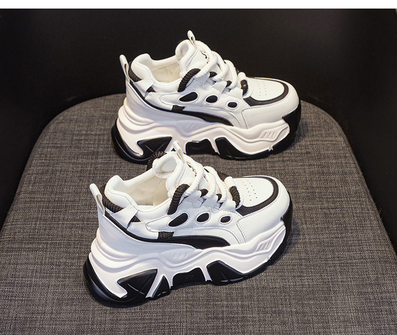 Giày sneaker nữ đế xuồng tăng chiều cao, dáng chunky đế dày thoáng khí, phối màu đa dạng — M2516-2 đen trong suốt lưới, M2516 kaki một lớp bên trong, M2516-1 trắng be lót nhung, M2516-1 màu đen lót nhung chi tiết 35