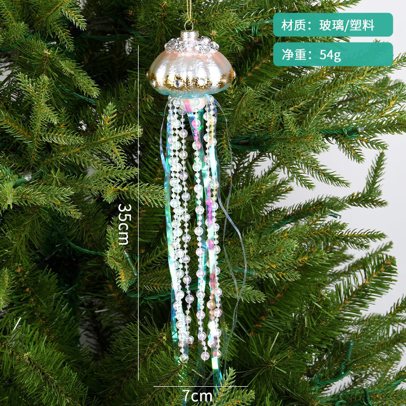 クリスマス装飾品彩色工芸ガラスペンダント海洋シリーズクリスマスツリーペンダント部品ショーウインドーシーン配置|undefined