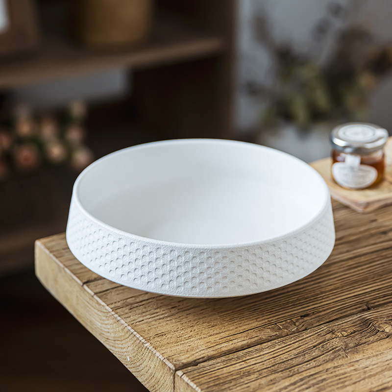 Bowl de ensalada japonés tazón creativo tazón de cerámica doméstica tazón de verduras tazón de color sólido simple superior tazón de sopa al por mayor