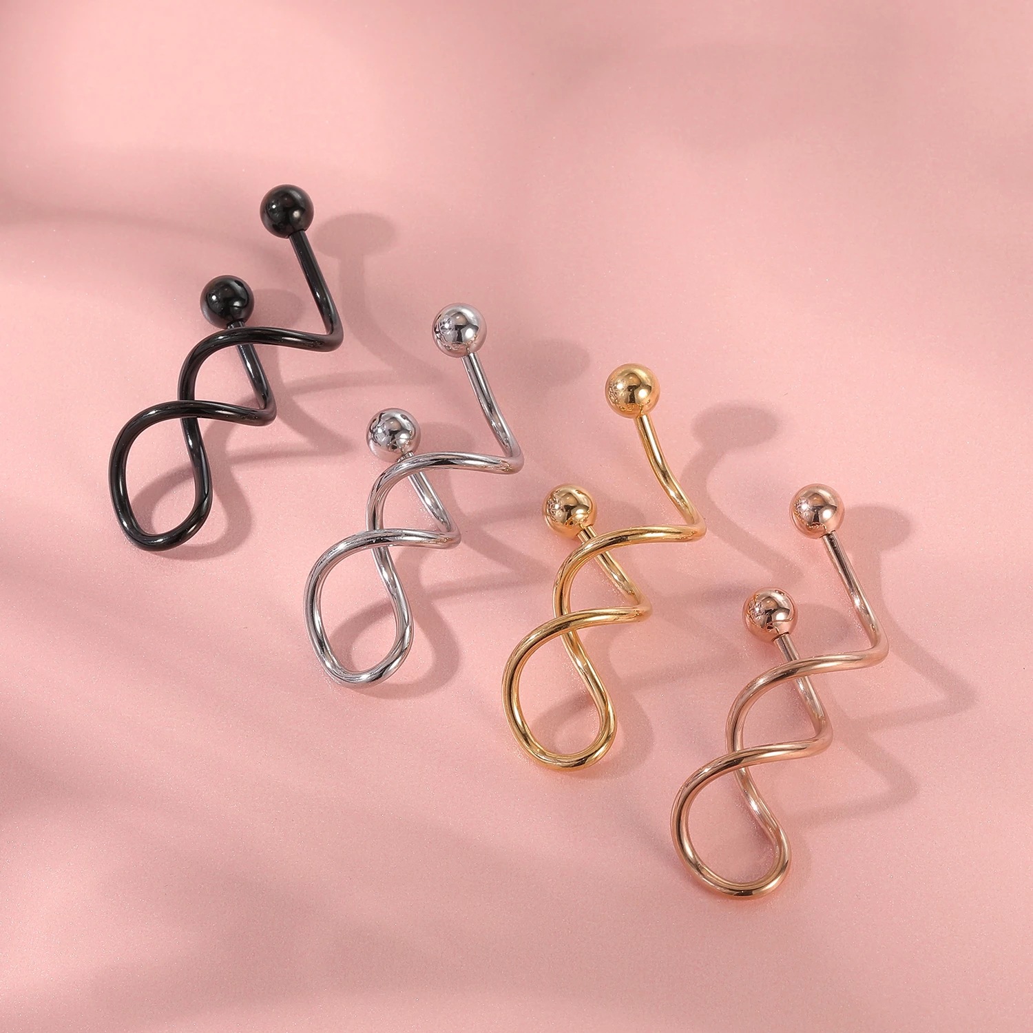 316L Titanium Steel Punk Style Bridge Ear Nail Retro Wine Nail Ear Puncture Earring detail image 12