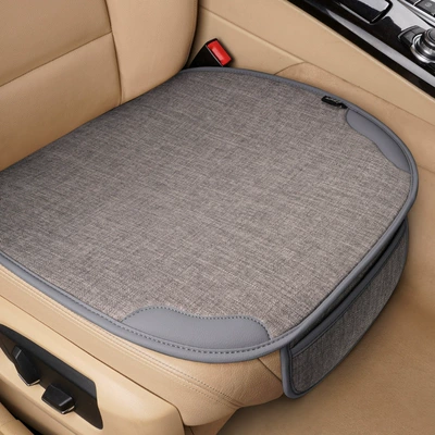set, linen seat cushion wholesale — Seat cushion, seat cover - leather-and-linen-style-gray-two-pieces