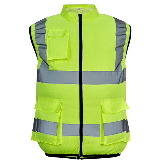 Cross-border Direct Selling Summer Air-conditioning Clothing Men's Cooling Reflective Strip Vest Clothes with Fan Sanitation Building Work Clothes