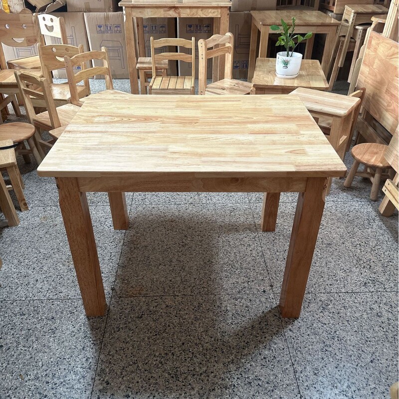 Factory Wholesale Solid Wood Dining Table Oak Dining Table Household Rectangular Restaurant Table Economical Jane Restaurant Square