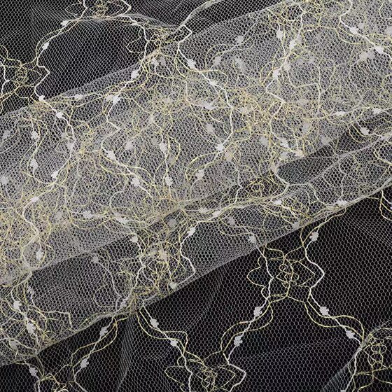 Lace mesh gold and silver mesh fabric children's clothing gauze skirt stage clothes doll clothes diy toy decorative fabric