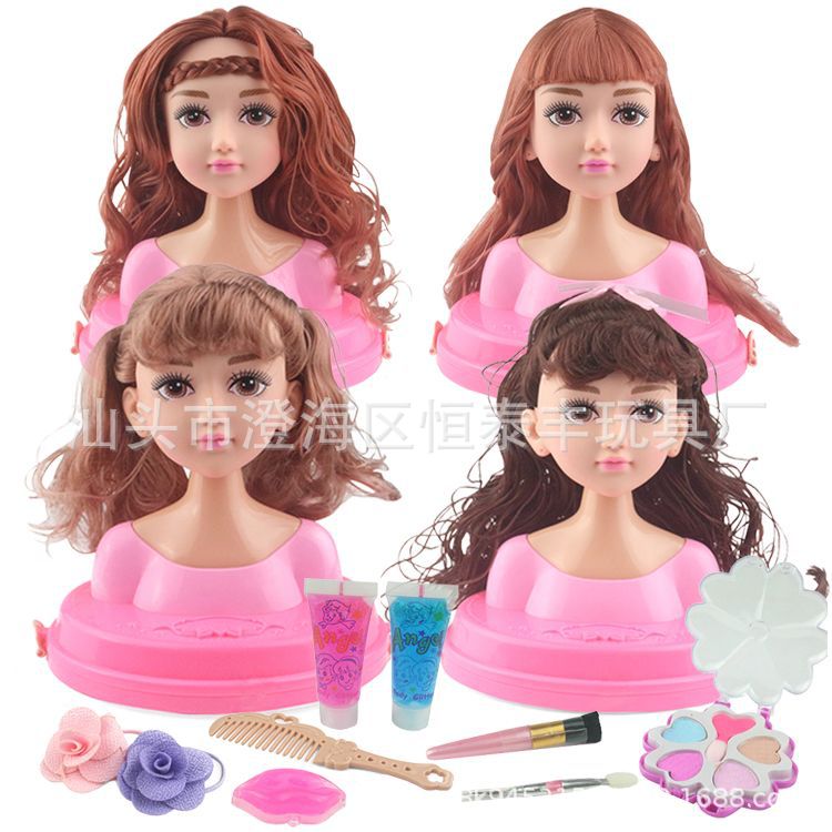 Cross-border Hairdressing Barbie Doll Set Simulation Half-length Makeup Playhouse Girl Toy