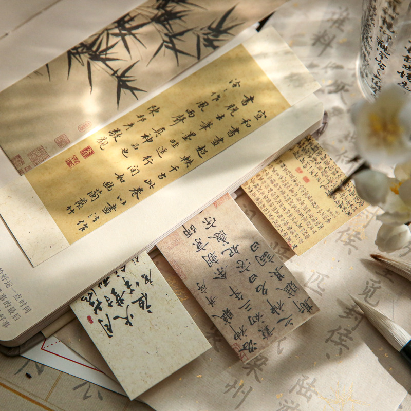 Mr. Paper Marcadores en caja Serie de bolígrafos blancos flotantes Estilo antiguo creativo Pintura clásica Libro de lectura de material de cuenta manual Carpeta