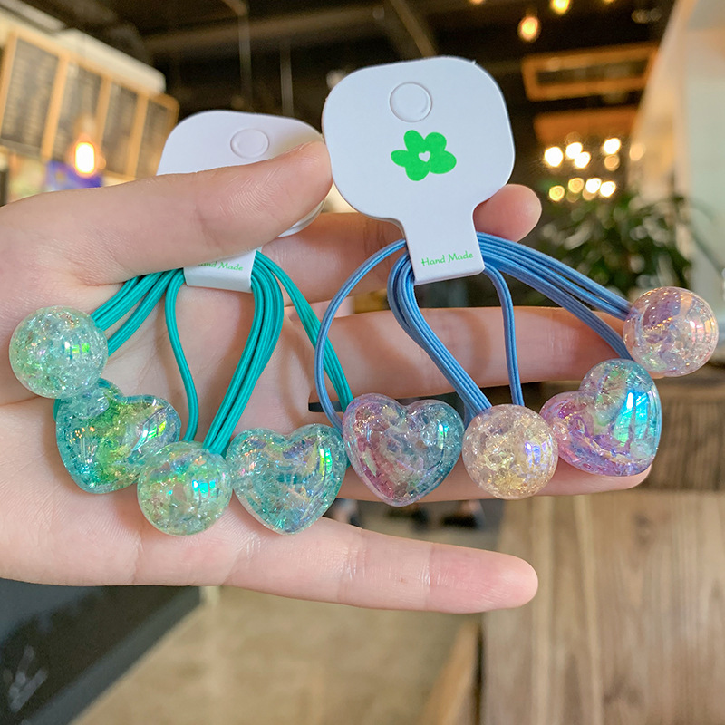 19g Weight Hair Tie Hair Accessories Type 2 pairs Quantity Casual, Daily Occasion Acrylic Material Heart Shape, Horse Pattern All Seasons Season Kid'S, Women's Gender Sweet Style Sweet Kid'S Women's Heart Shape Horse Acrylic Hair Tie 6