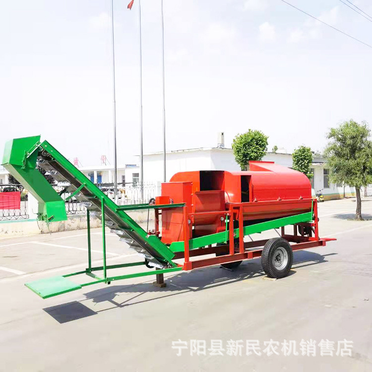 辽宁锦州拖拉机可牵引花生摘果机 摘果干净 移动方便 可边走边摘