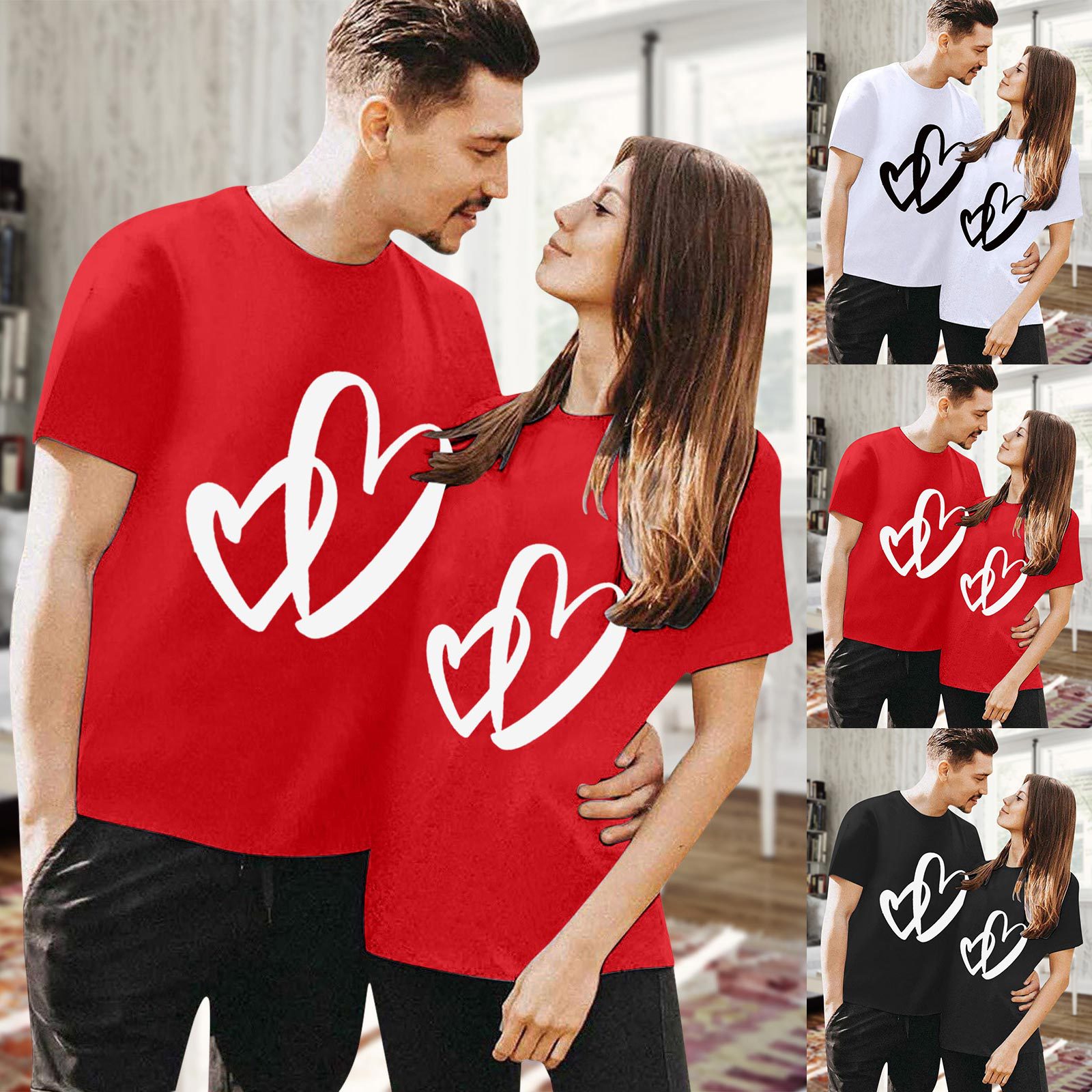 Women's T-shirt Short Sleeve T-shirts Printing Fashion Heart Shape display picture 1