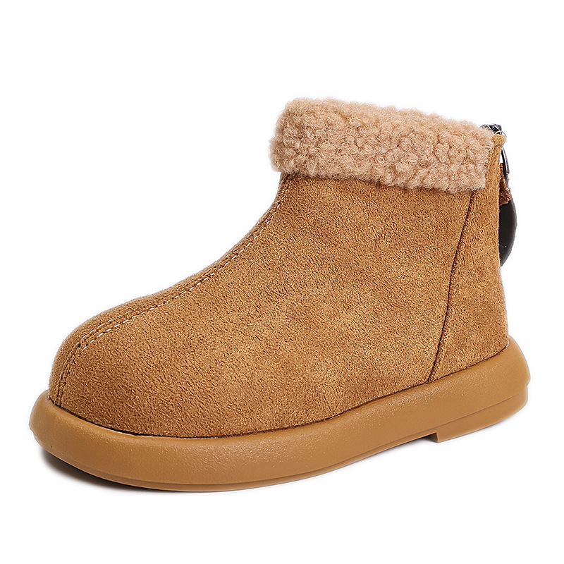 Zapatos de algodón para niñas 2026 nuevo invierno más vello calentamiento para niños botas de nieve para niñas botas de algodón gruesas botas de niños grandes