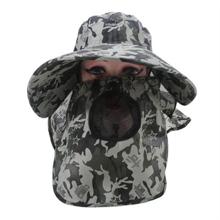 Hot sale men's summer sunscreen cap shawl fishing cap outdoor hiking cap tea picking cap men's face mask cap spot