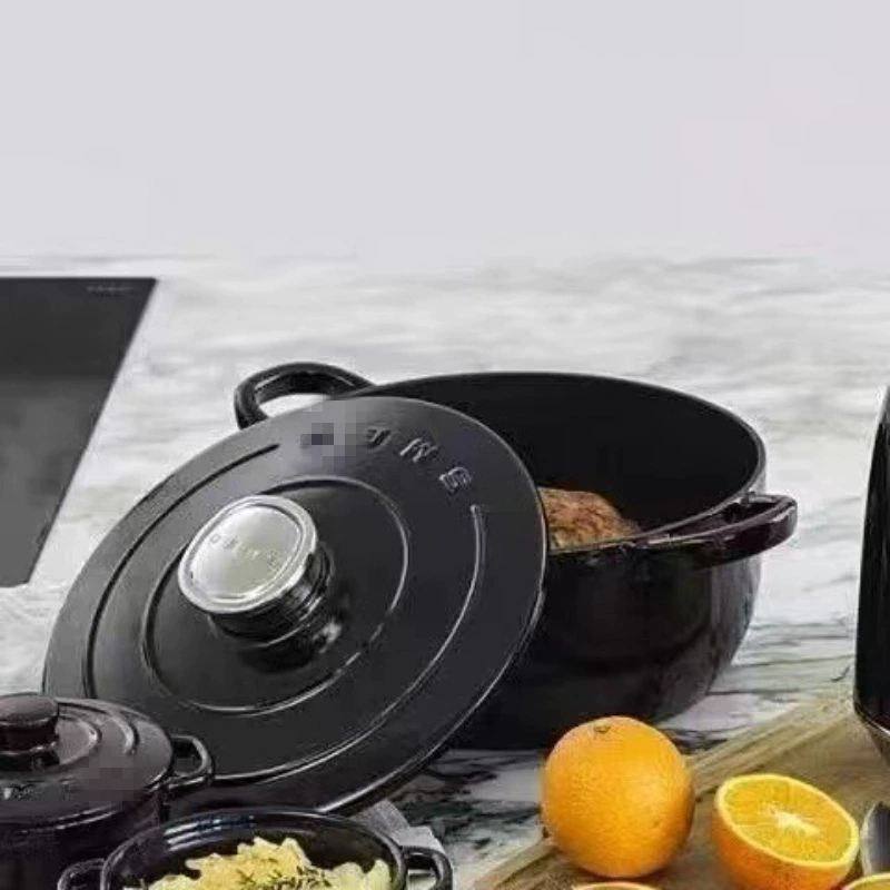 Factory direct sales SMEG enamel pot 24cm double-ear cast iron pot thickened non-stick pot induction cooker stew pot