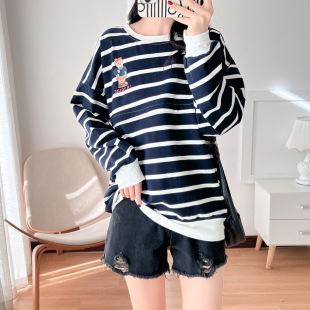 Pregnant women's clothing pure cotton breast-feeding clothing going out long sleeve T-shirt long hot mom fashion spring and autumn breast-feeding jacket postpartum