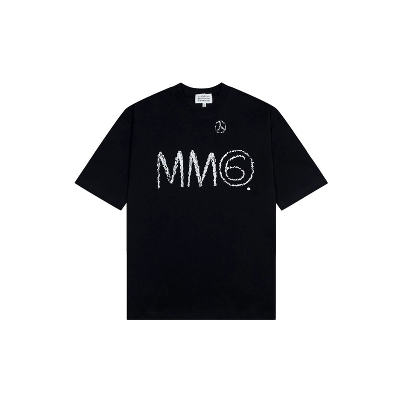 Correct Version of the Top-Of-The-Line Margiela Mm6 Margiela Letter Short-Sleeved T-Shirt, Summer Casual Style for Both Men and Women