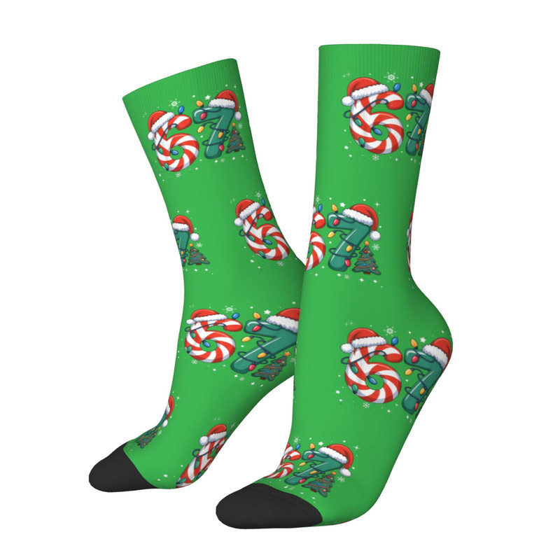 European and American Cross-Border 67 Christmas Series Amazon Foreign Trade Casual Printed Socks, Small Batch Production with Custom Designs
